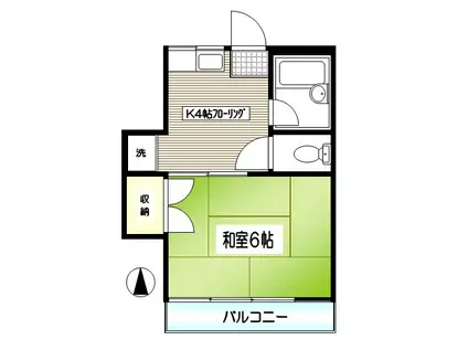 メゾン成城(1K/2階)の間取り写真