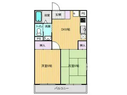 グリーンハイツ(2DK/3階)の間取り写真