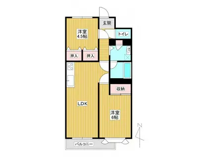 タウンハウス戸田(2LDK/2階)の間取り写真