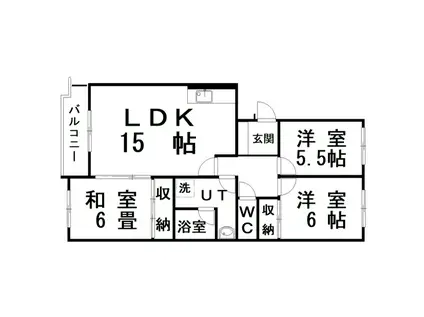 パシフィックマンションりんこう(3LDK/4階)の間取り写真