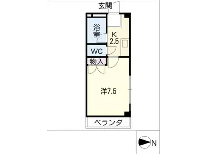 勝井ビル(1K/1階)の間取り写真