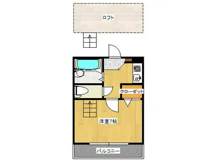 ラポール太田下町(1K/1階)の間取り写真