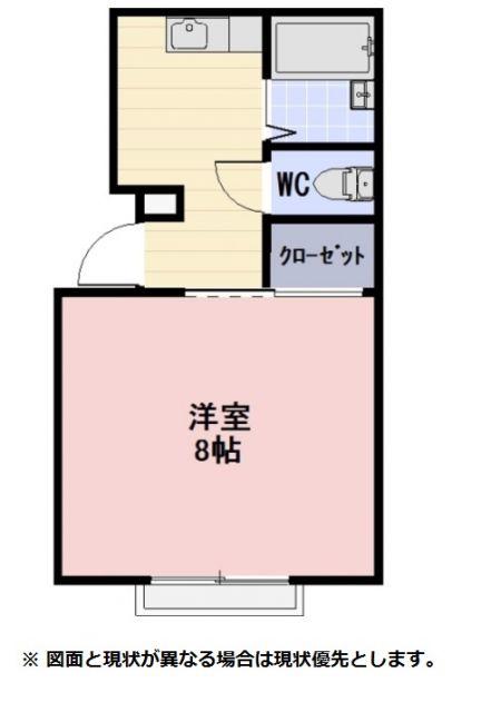 ミューズイン西方(1K/2階)の間取り写真