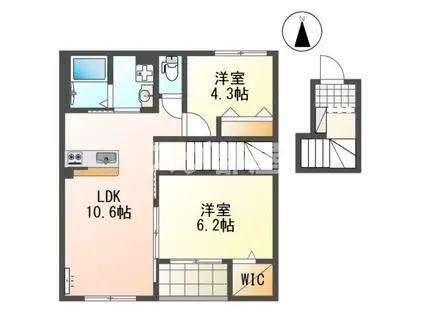 フォレストヴィラ III(2LDK/2階)の間取り写真
