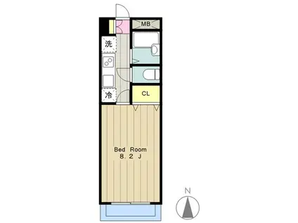 ロズウェルシブヤ(1K/1階)の間取り写真