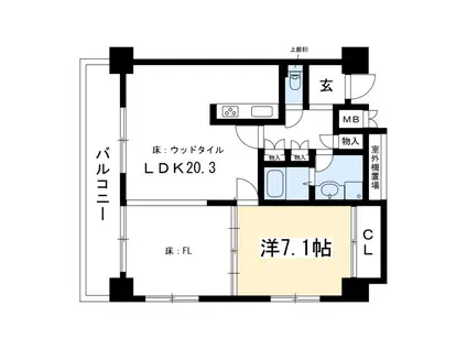 サントハイム御所東(1LDK/4階)の間取り写真