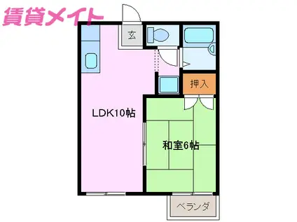 センチュリーハイツ海山道II(1LDK/1階)の間取り写真