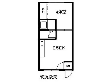 メモリアルパークNAKAMURA(1DK/2階)の間取り写真