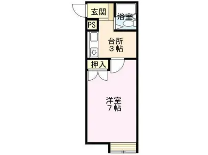 コーポパサニー(1K/1階)の間取り写真