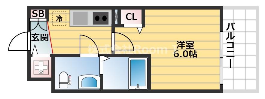 プレサンス松屋町グレース(1K/12階)の間取り写真