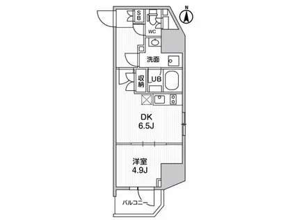 ALTERNA KAMEIDO III(1DK/6階)の間取り写真
