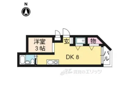 六条ハイツ(1LDK/2階)の間取り写真