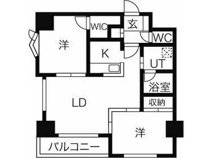 Gセニー学園の杜(2LDK/3階)の間取り写真