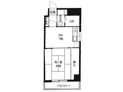 音羽ブリックス(1DK/4階)の間取り写真