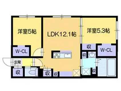 ソラテラス(2LDK/2階)の間取り写真
