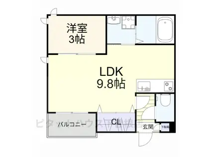 CONFORTIA安部山公園(1LDK/1階)の間取り写真