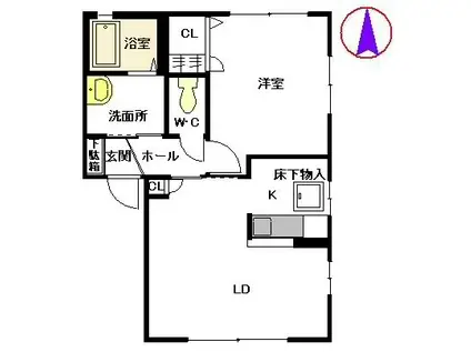 ガーデンコート III棟(1LDK/1階)の間取り写真