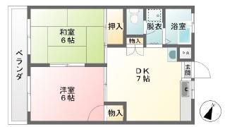 プラムヒル(2DK/3階)の間取り写真