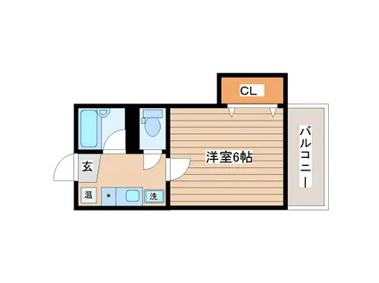 ヒルズ黒松(1K/2階)の間取り写真