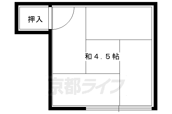松ヶ崎かえで荘(ワンルーム/2階)の間取り写真