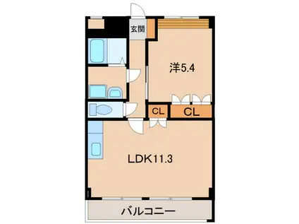JR和歌山線 紀伊小倉駅 徒歩6分 2階建 築18年(1LDK/2階)の間取り写真