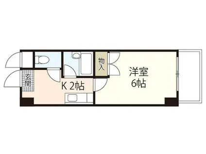 サンパレス横川(1K/8階)の間取り写真