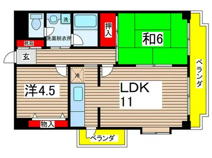 ゴキソTHK(2LDK/6階)の間取り写真