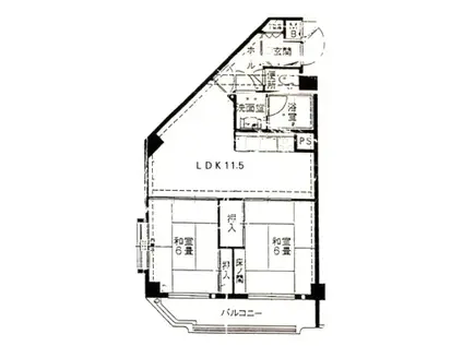 クレドール垂水II(2LDK/2階)の間取り写真