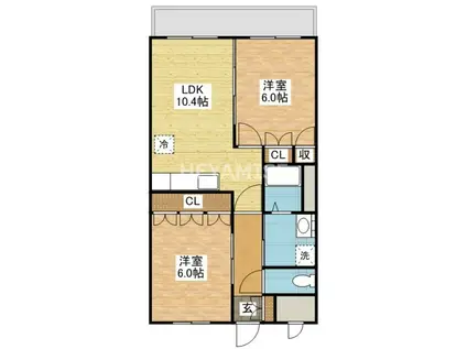 エムズガーデン(2LDK/2階)の間取り写真