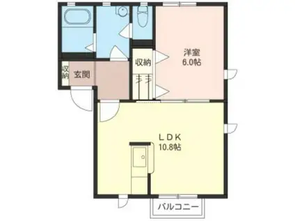 グリーンコートI(1LDK/2階)の間取り写真