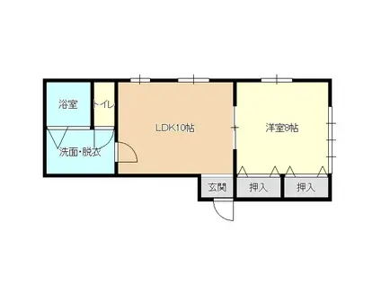 コーポライラック(1LDK/1階)の間取り写真