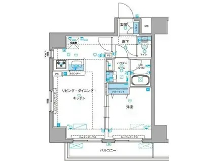 ジェノヴィア浅草IIIグリーンヴェール(1LDK/8階)の間取り写真