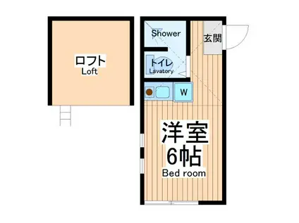 ユナイト東門前モンターナの杜(ワンルーム/1階)の間取り写真