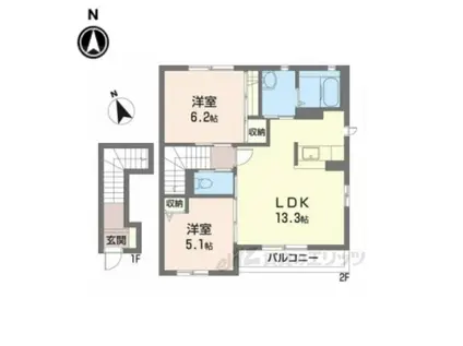 アルティ(2LDK/2階)の間取り写真