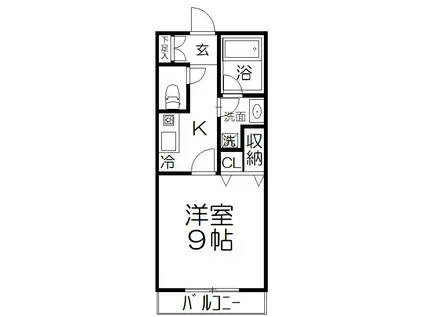 グランドメゾンホソヤマ(1K/1階)の間取り写真