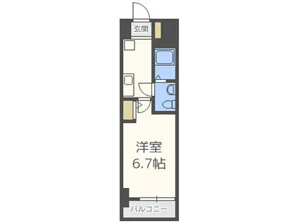 SERENITE本町REFLET(1K/8階)の間取り写真