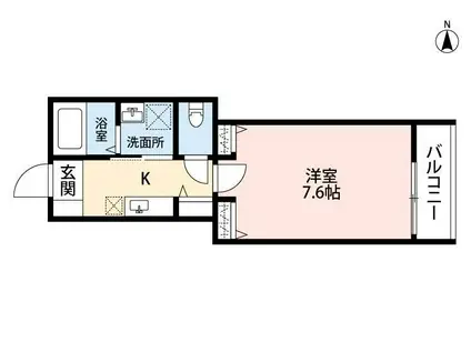 ルミエールいずみ中央(1K/3階)の間取り写真