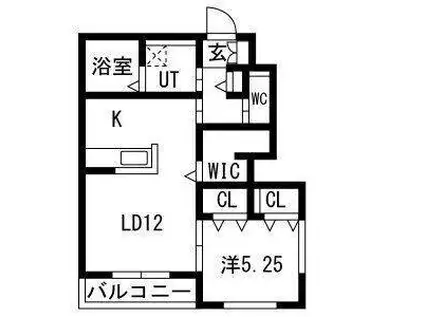 HARUKA(1LDK/1階)の間取り写真