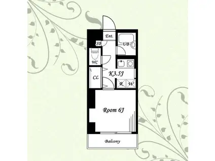 モアリッシェル多摩ニュータウン(1K/5階)の間取り写真