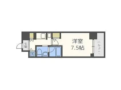 エスライズ京町堀(1K/9階)の間取り写真