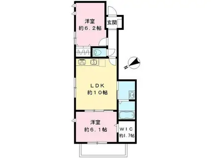 コンフォート世田谷(2LDK/2階)の間取り写真