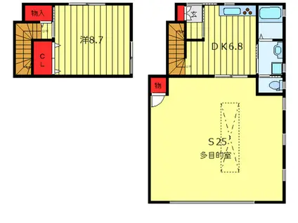 カーサK-SEVEN S(1SDK/1階)の間取り写真