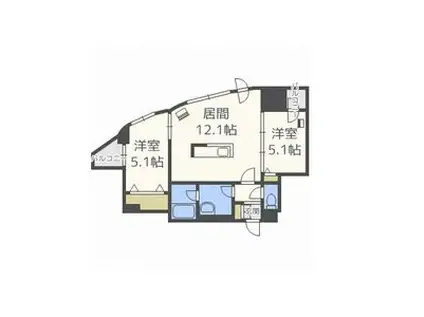 パルティーレ創成イースト(2LDK/10階)の間取り写真