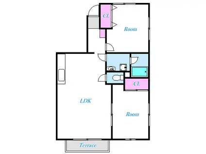 梅の里ミキ(2LDK/1階)の間取り写真