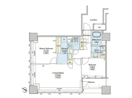 レジディアタワー上池袋(2LDK/10階)の間取り写真