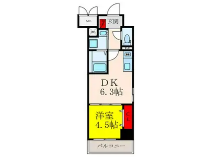 クローバー・レジデンス城東放出(1DK/5階)の間取り写真