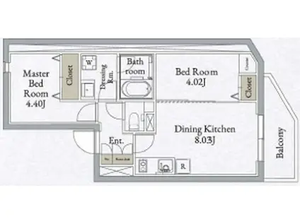 LIVEFLAT高田馬場(1DK/3階)の間取り写真