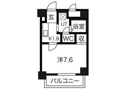 多賀城ロジュマンG棟(1K/11階)の間取り写真