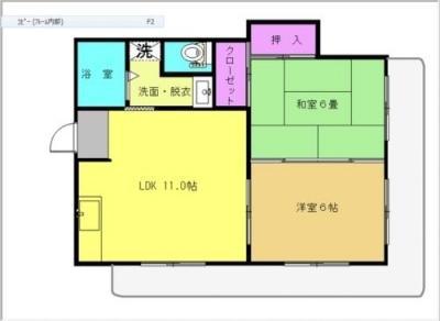 シャロム大善寺(2LDK/3階)の間取り写真