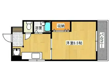 ハニーコーポ竹下(1K/3階)の間取り写真